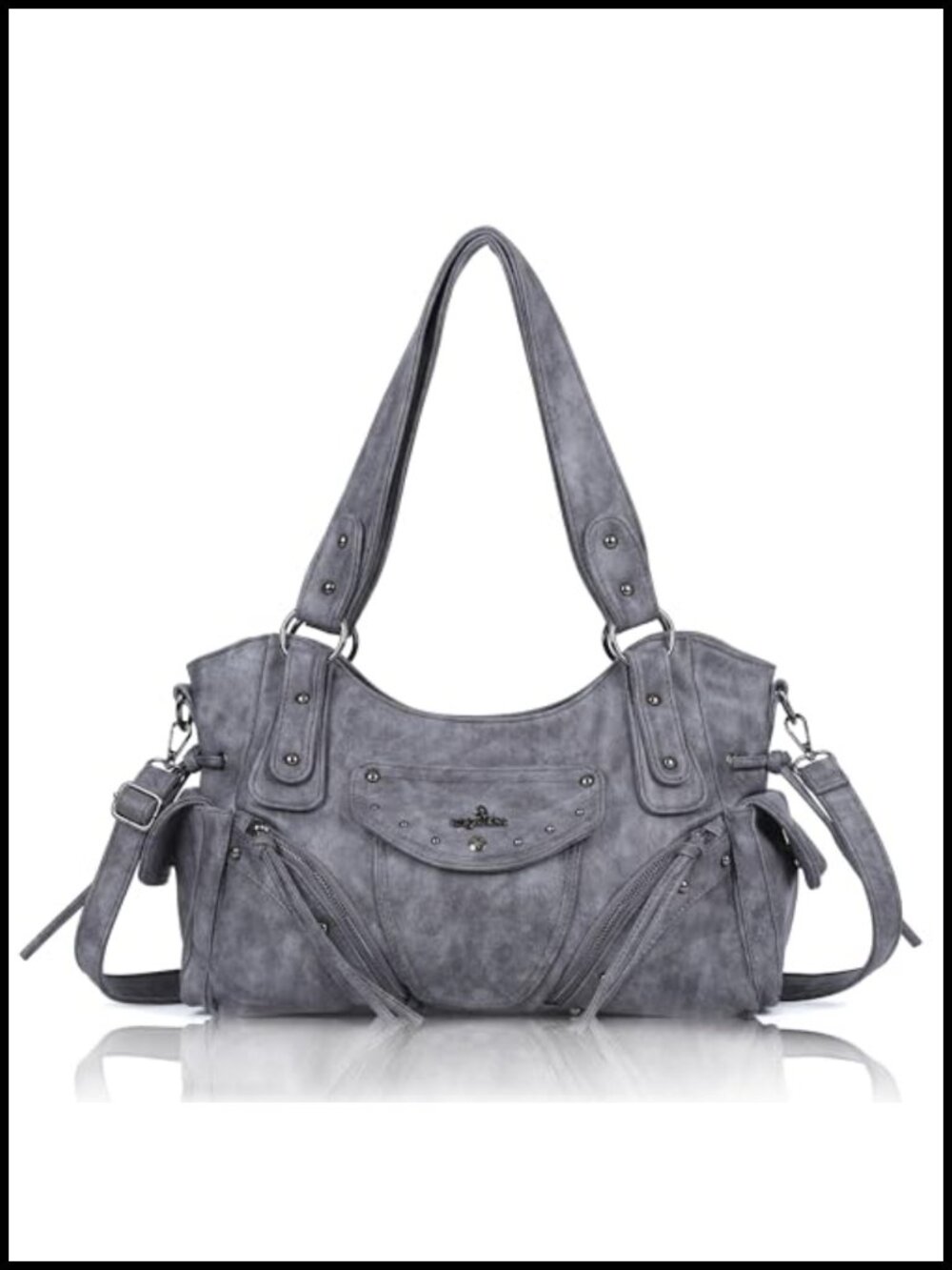 Retro Washed Vegan Leather Hobo Bag Women Large Satchel Crossbody Purse Handbag